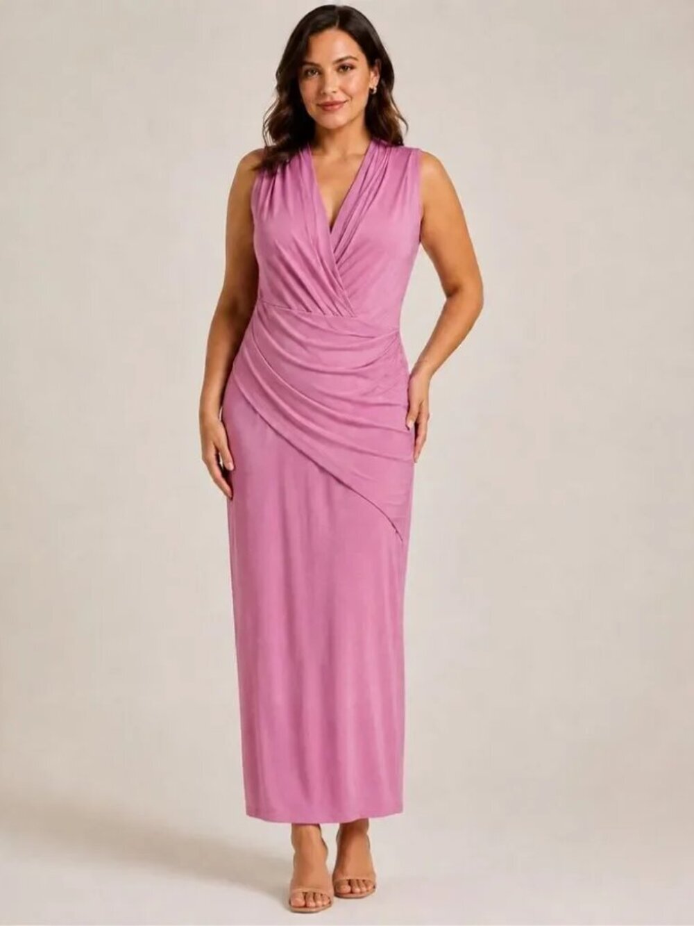 Rachel Rachel Roy Faux Wrap V-Neck Lilac Maxi Dress Size XL